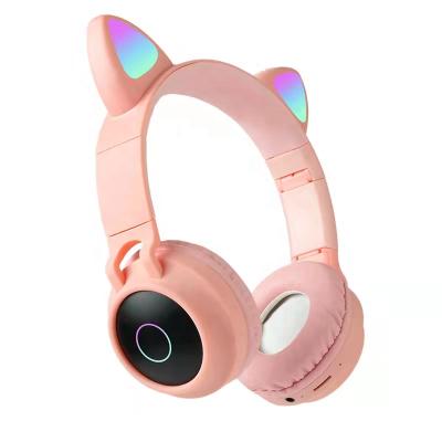 China Hot Selling Head-mounted Head-mounted LED Headphones LED Cat Ears Gaming Wireless TF Light Headband Card With Microphone Low Latency for sale