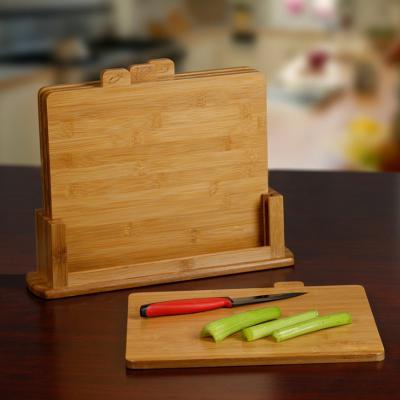 China Sustainable Bamboo Cutting Board Use For Kitchen Bamboo Cutting Plates Chopper Set With Base for sale