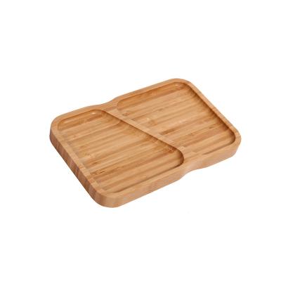 China Sustainable Bamboo Wooden Tray Tea Or Coffee Bamboo Tea Fruit Fruit Snack Tray Cheap for sale