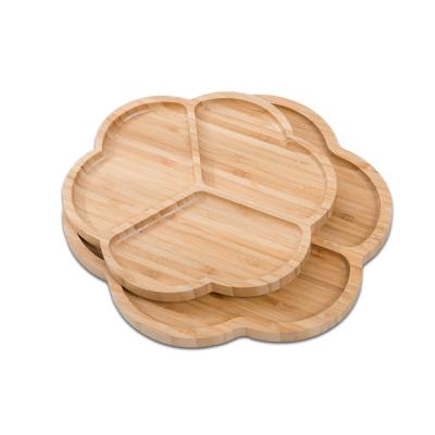 China Sustainable Wholesale Bamboo Cheese Plates Tea And Coffee Fruit Serving Tray Bamboo Round Plates for sale