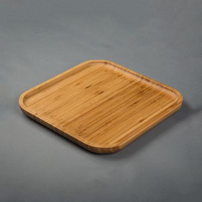 China Eco - Friendly Wholesale Bamboo Dinner Dish Trays Fruit Snack Serving Tray for sale