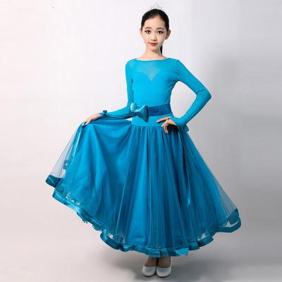 China Lace up 2021 new arrivals children's ballroom dance dress shaggy skirt dress for sale