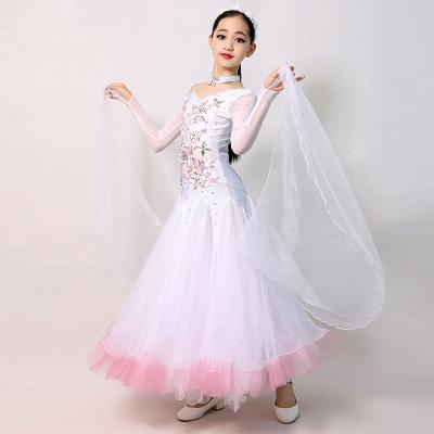 China Diamond Fancy Girls Dance Stage costume performance dress ballroom dress girls dance wear with diamonds for sale