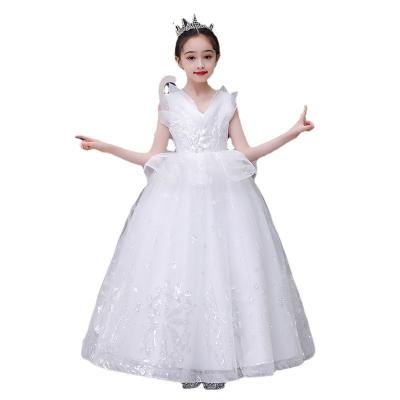 China Girls Birthday Party Dress Kids Wedding Dress Tulle Tutu Bridesmaid Wedding Little Girl Sleeveless Costume For Piano Performance for sale