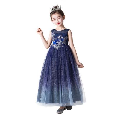 China anti-wrinkle summer flower children's dress children's long princess girls' performance host costume dress for sale