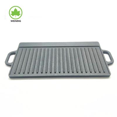 China Pre-Seasoned Heavy Duty Cast Iron BBQ Grill Pan Griddle Cooking Tools With Double Handles for sale