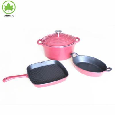 China Sustainable Enamel Cast Cookware Sets for sale