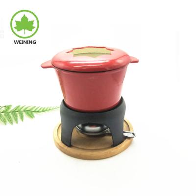 China Cute Customized Viable Logo Enamel Coating Christmas Fondue Melt Set for sale