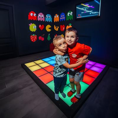 China Interactive Floor Tiles LED Jumping Grid Interactive Game For Entertainment for sale