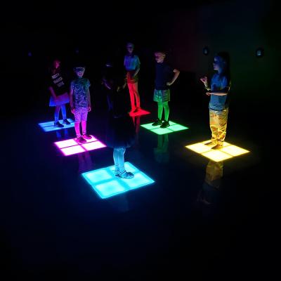 China Jumping LED Dance Floor Tile Jumping Grid Interactive Game For Amusement Park for sale