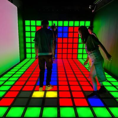 China LED Dance Floor Tile Wall And Floor Jumping Grid Interactief spel Te koop