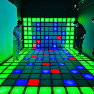 China Activate Game Led Floor 30x30cm Interactive Light Active 300+ Game Interactive Led Dance for sale