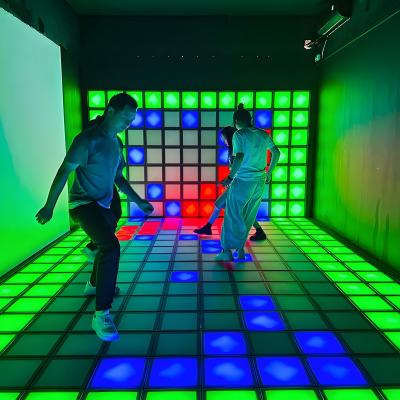 China LED Interactive Floor Tiles Jumping Grid For Amusement Park for sale