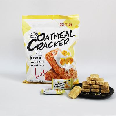 China Wholesale 238g halal oatmeal oatmeal biscuit milk cheese biscuit snack oatmeal stick cookie glucose crunchy OEM design for sale