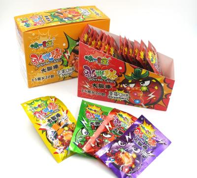 China Kids Natural Fruit Flavor Foot Shaped Popping Lollipop Diver Magic Candy for sale