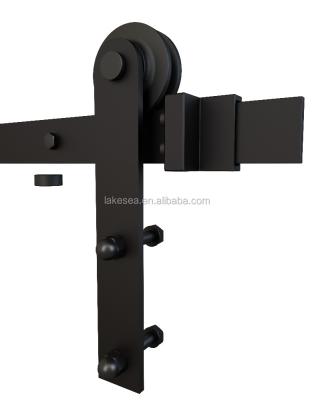 China Modern Barn Door Black Steel Barn Door Hardware For Exterior Wood Door for sale