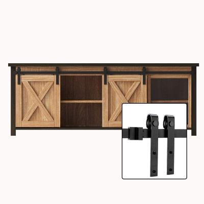 China Modern Hardware 6FT Mini Cabinet Sliding Barn Door Double Door Kit for TV Cabinet for sale