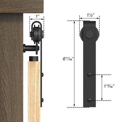 China Modern Double Door Classic Mini Sliding Barn Door Hardware 6FT for sale