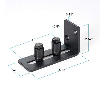 China Black Powder Coated Modern Barn Door Floor Guide Slide Stay Roller Barn Door Hardware for sale