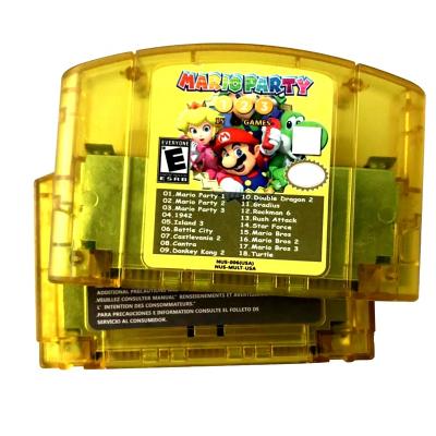 China In USA NTSC version stock English video game card retro 18 in 1 N64 Super Mario Party 1 2 3 SFN6402 for sale