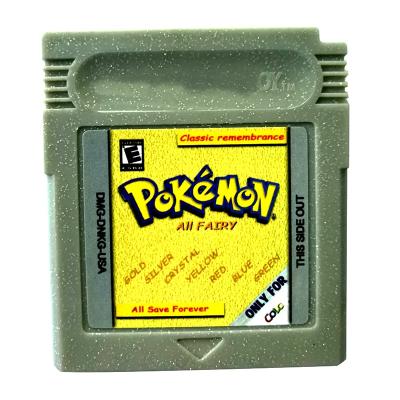 China Battery Save Cartridge Multi Gold Crystal Yellow Red Blue Green Silver GBC 7 in 1 Pokemon Trading Card SFGBC03 for sale