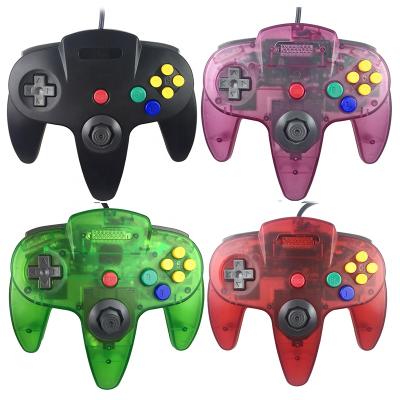 China Comfortable In Running Light Color 1.8m Wired 64 System Bit Games Console N64 Controller Gamepad Game Joystick Controller for sale