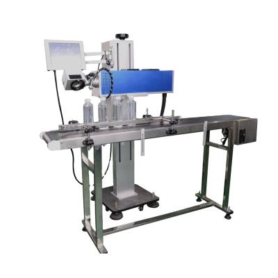 China Wood Laser Marking Machine HJZ 30W CO2 Galvo Galvo CO2 Laser Marking Flight Leather Marking Machine for sale