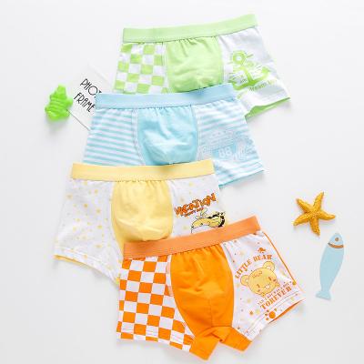 China Factory Wholesale Breathable Kids Underwear Boys Cartoon Cotton Shorts Boxer Toddler Boys Seamless Underwear for sale