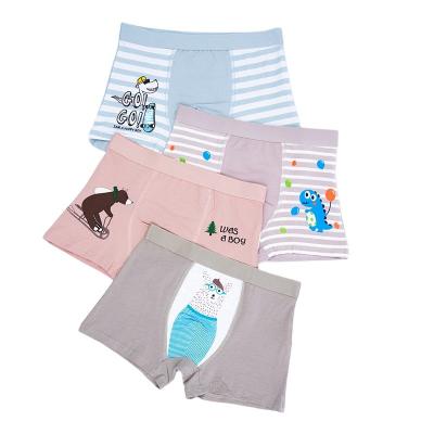 China 12 Quantity Breathable High Backs Kids Boys Underwear Cotton Boy Boxer Printed Beautiful Years Underwear for sale