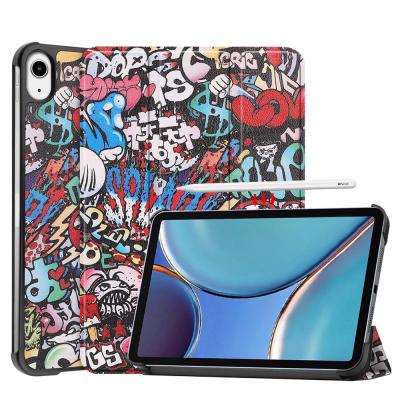 China 2021 Newest Protection Case For iPad mini 6 Printed Colorful Triple Smart Cover Case For iPad mini6 for sale