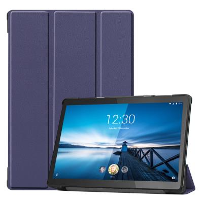 China Protective Ultra Thin Triple Flip PU Leather Tablet Case For Lenovo Tab M10 X605FC/LC M10REL/Tab5/TE710KAWF for sale