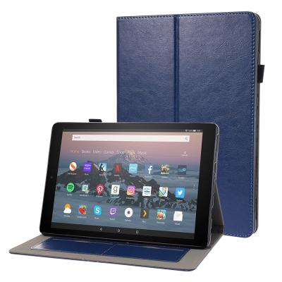 China Protective Business Book PU Leather Case for Amazon Kindle Fire HD 10 and Fire HD 10 Plus 2021 with Card Slot and Pen Slot for sale