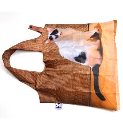 China Eco-friendly Polyester Sublimation Nylon Tote Custom Logo Folding Shopping Bag Bags for Supermarket for sale