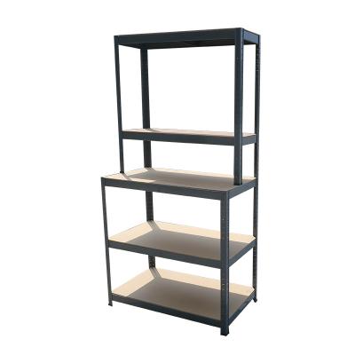 China Corrosion Protection Warehouse Goods Storage Powder Coated Metal Height Adjustable Shelving Garage Basement Wall Corner Steel Shelving Majestic Shelves for sale