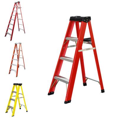 China Modern Folding Ladders Style Household Industry Step Ladder Fiberglass And Aluminum Insulation Anti-UV Herringbone Step Ladders for sale