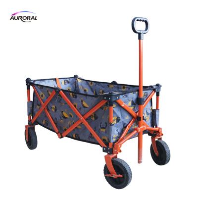 China Universal Outdoor Collapsible Folding Trolley Service Camping Cart Folding Beach Grocery Cart for sale