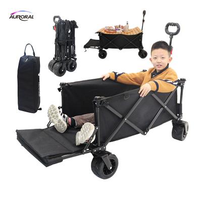 China Collapsible Storage/Transport Folding All Terrain Cart Beach Serving Cart with Table and Egg Roll Tailgate for sale