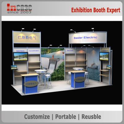 China Exposição reusável 10x20 da cabine da exposição da feira profissional na tela da tensão à venda