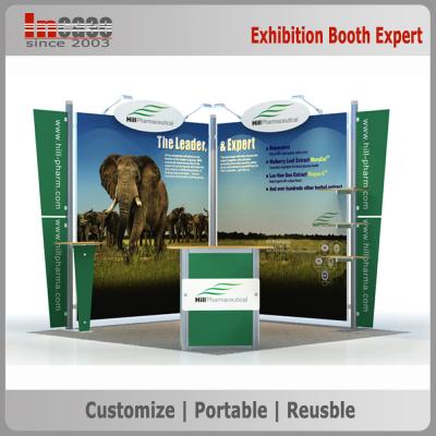 China Green Back Wall Graphics Convention Booth Displays Portable & Lightable Exhibit for sale