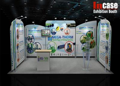 China Recycled Portable Exhibition Stand , Tension Fabric Graphic Backdrop Display Stand for sale