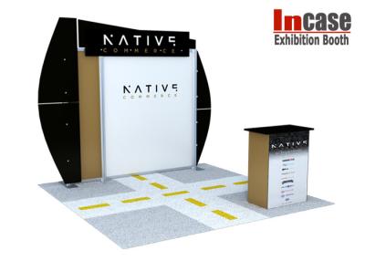 China Modular Reusable Portable Exhibition Display 3 x 3 m With Curved Side Wings for sale