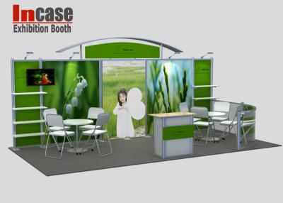 China Durable 10x20 Trade Show Displays Constructed Green Back Wall for sale