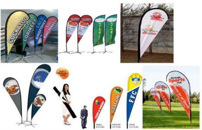 China Customized Teardrop Outdoor Flying Banner , Full Color Advertising Sail Banners for sale