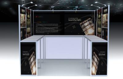 China Exposições pretas portáteis da cabine da exposição, sistemas de exposição modulares da feira profissional à venda