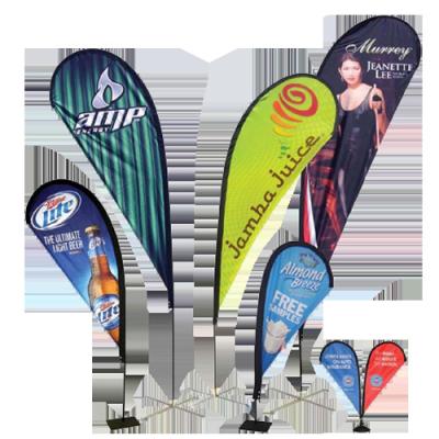 China Small Beach Fabric Teardrop Flying Banner Display , Aluminium And Fiberglass Pole for sale