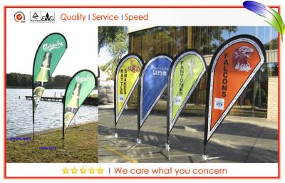 China Customized Printed Promotional Flying Banners , Recycling Beach Flags With Cross-base and Durable Pole for sale