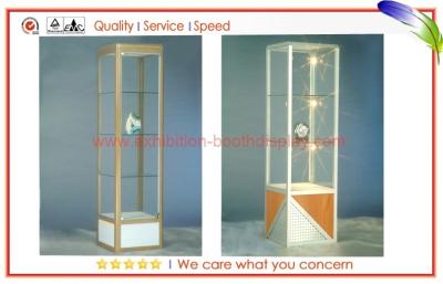 China Vertical Aluminum Glass Display Cabinets Lockable for jewellery for sale