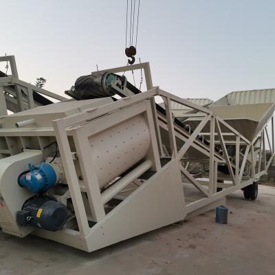 China Easy to move and stable output. Mobile Concrete Mixer Bucket YHZS35 Batching Plant With Concrete Pump Mobile Mixing Plant 3.8m Discharge Height for sale