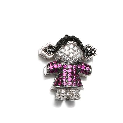 China 2020 New Custom Cute 925 Silver Girl and Boy Cute Charm For 10mm Mesh Elastic Bracelet for sale