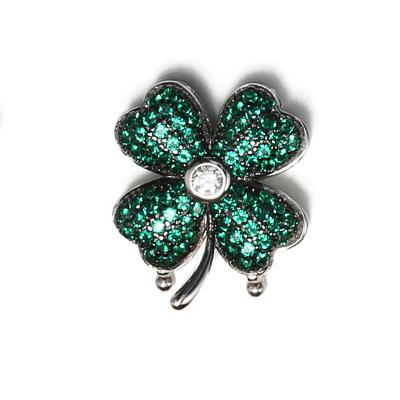 China Clover Charm 2019 New 925 Silver Clover 4 Leaf Clover Charm For Mesh Bracelet for sale